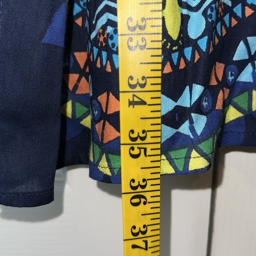 Colorful Patterned Tunic Cover-up Dress Size Large 100% Viscose - Picture 4 of 14